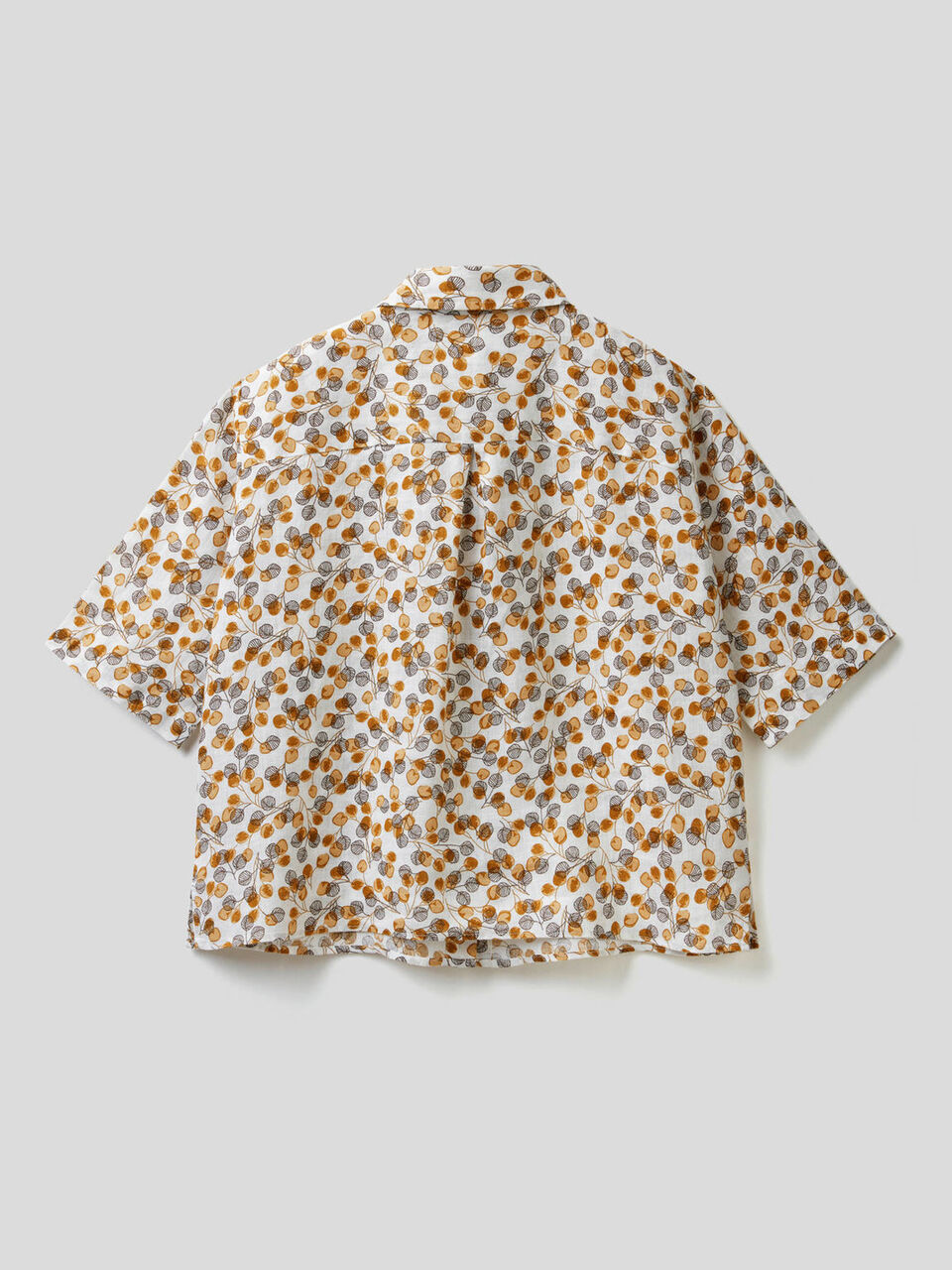 100% linen shirt with pattern print image number 2