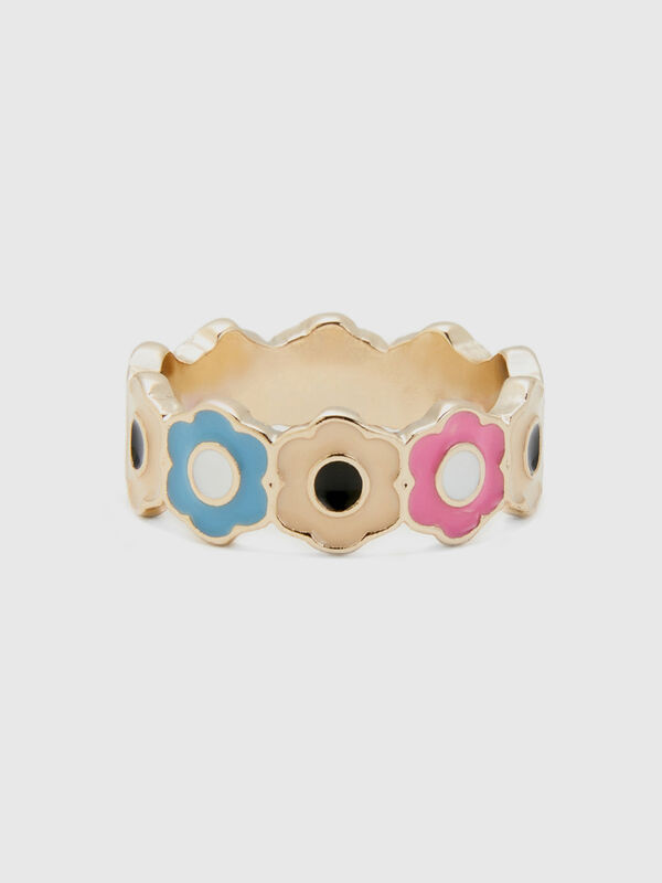 Gold ring with flowers Women