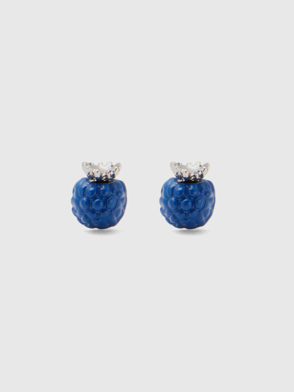 Stud earrings with blue mulberry Women