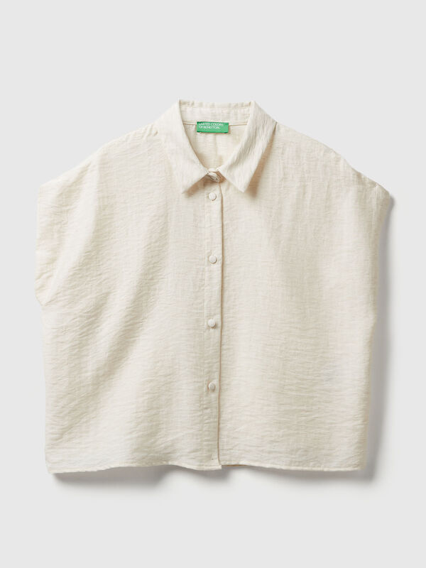 Boxy fit sleeveless shirt Women