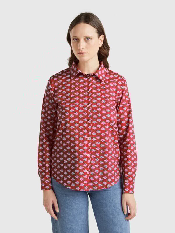 Patterned burgundy shirt Women