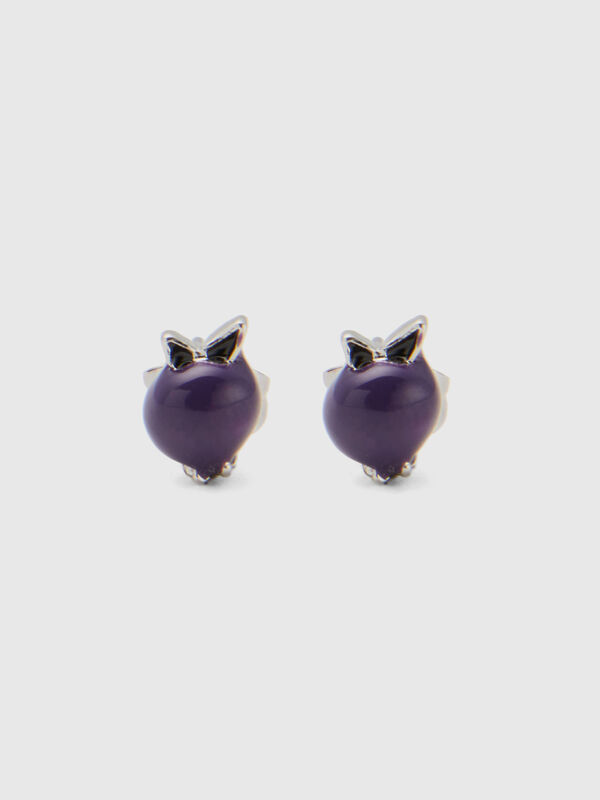 Stud earrings with purple berry Women