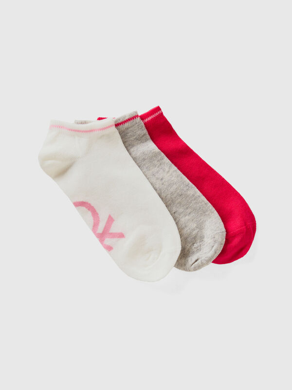 Red, gray and white short socks Junior Boy