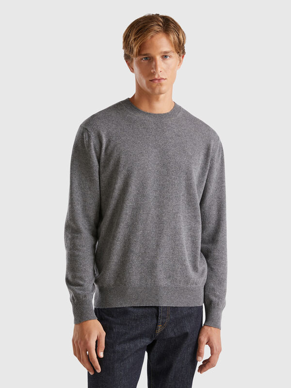 Dark gray sweater in pure cashmere Men
