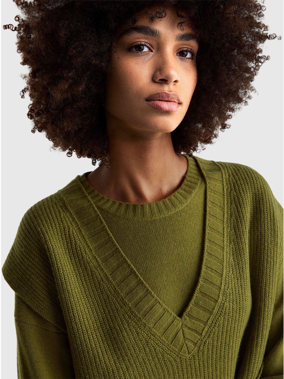 S/L V NECK SWEATER Women image number null