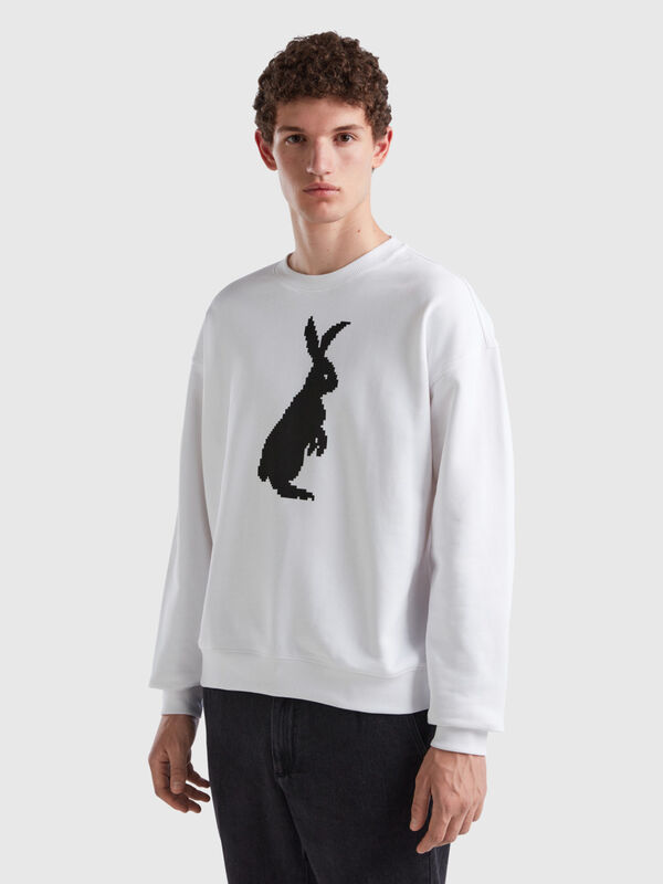 Sweatshirt with bunny print