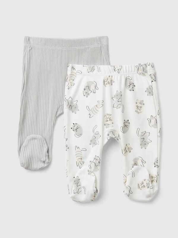 Two pairs of trousers in organic cotton New Born (0-18 months)