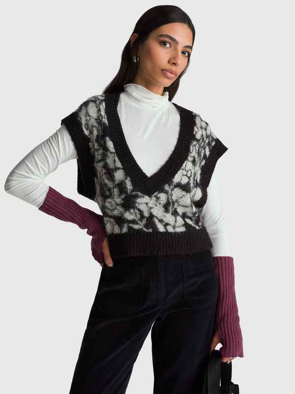 Vest with floral pattern Women