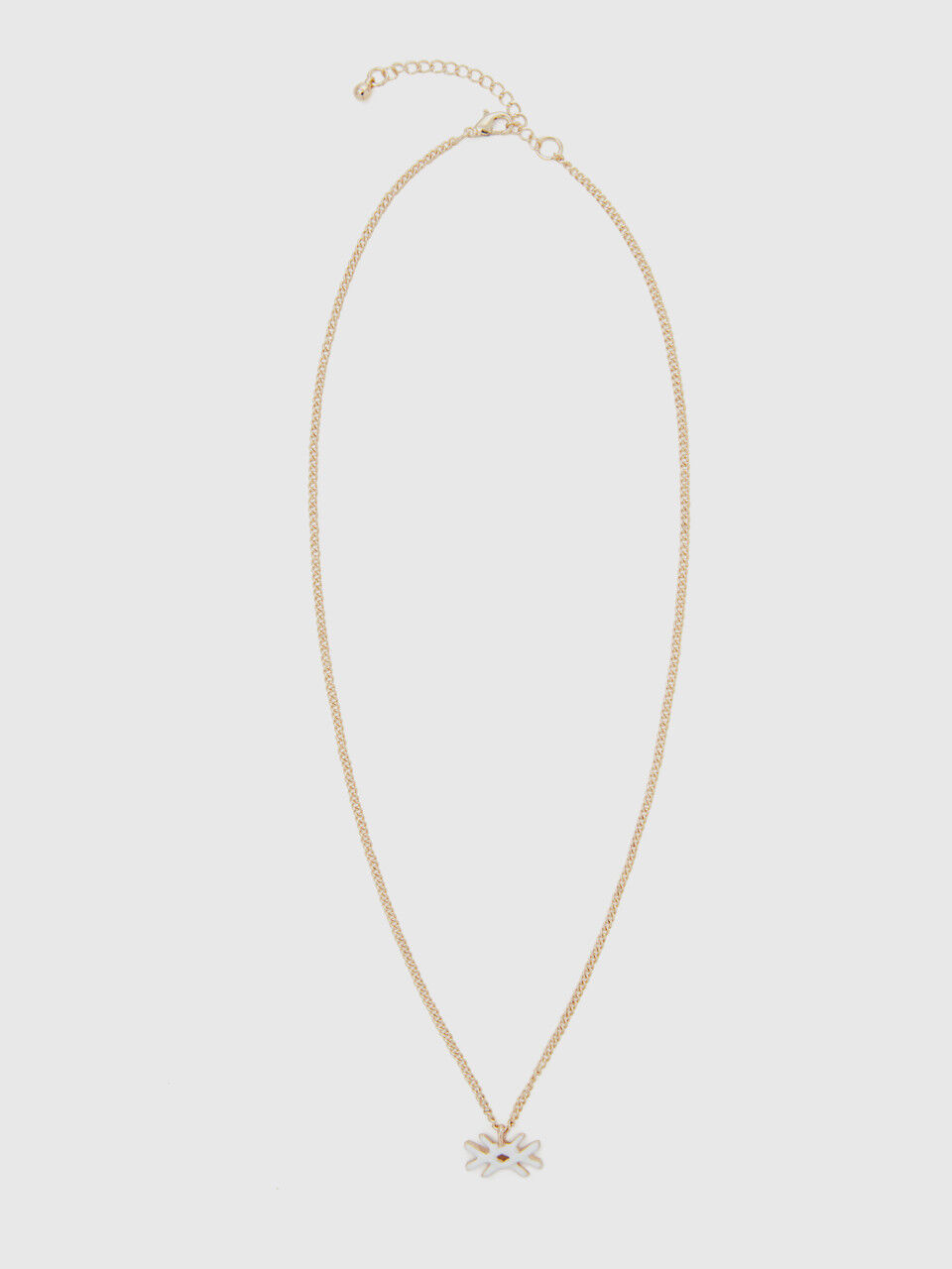 Necklace with white logo pendant