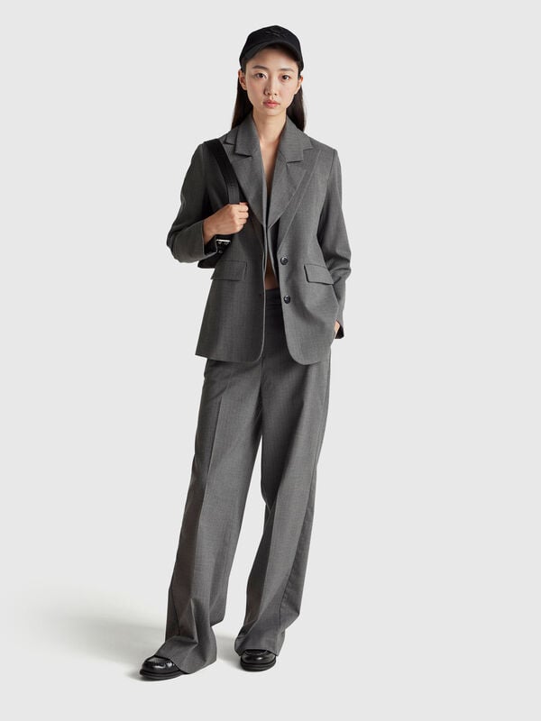 Gray pinstripe wide-leg trousers Gray pinstripe wide-leg trousers Women