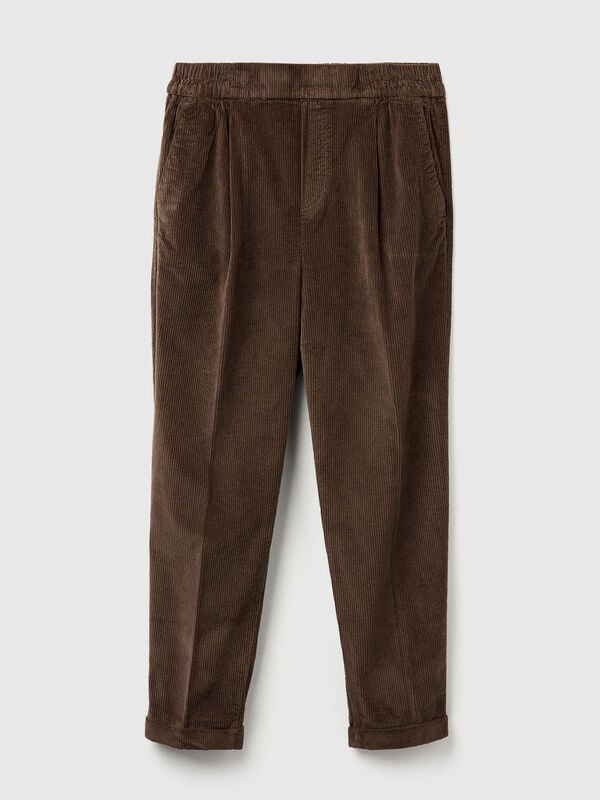 Chinos in velvet with stretch waist Chinos in velvet with stretch waist Women