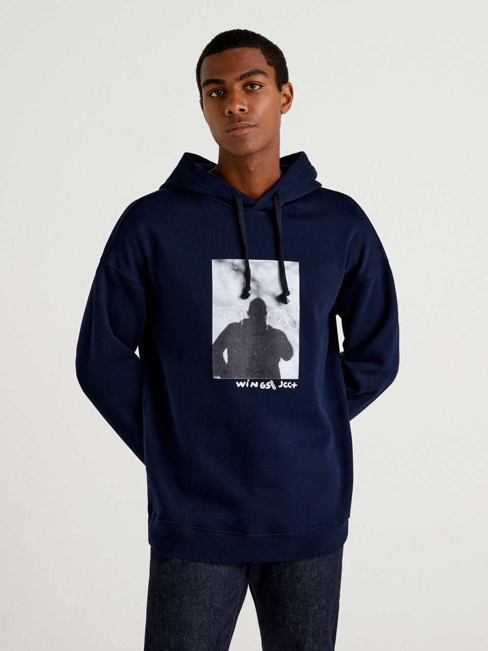 JCCxUCB warm hoodie with photo print