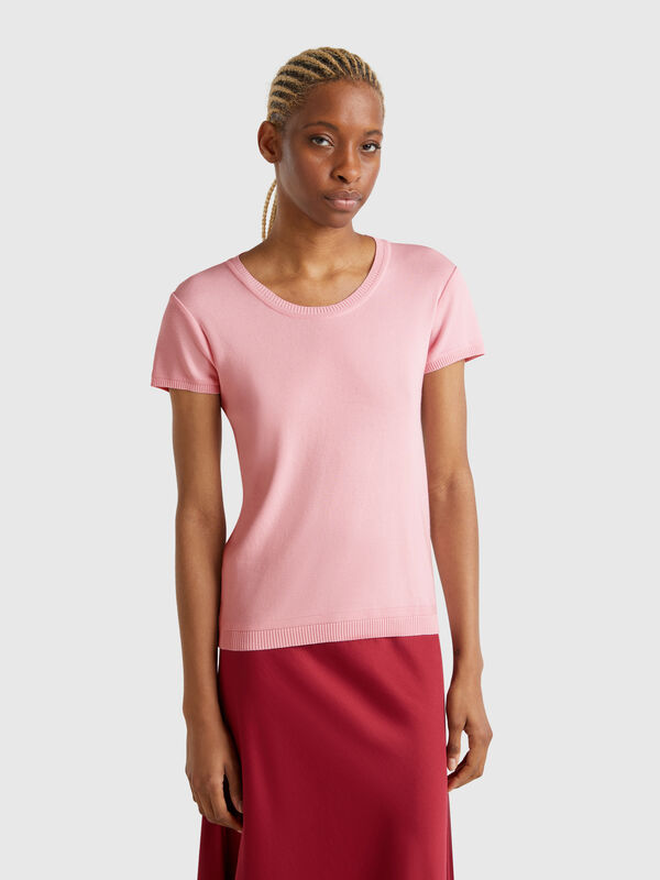 Short sleeve sweater in 100% cotton Women