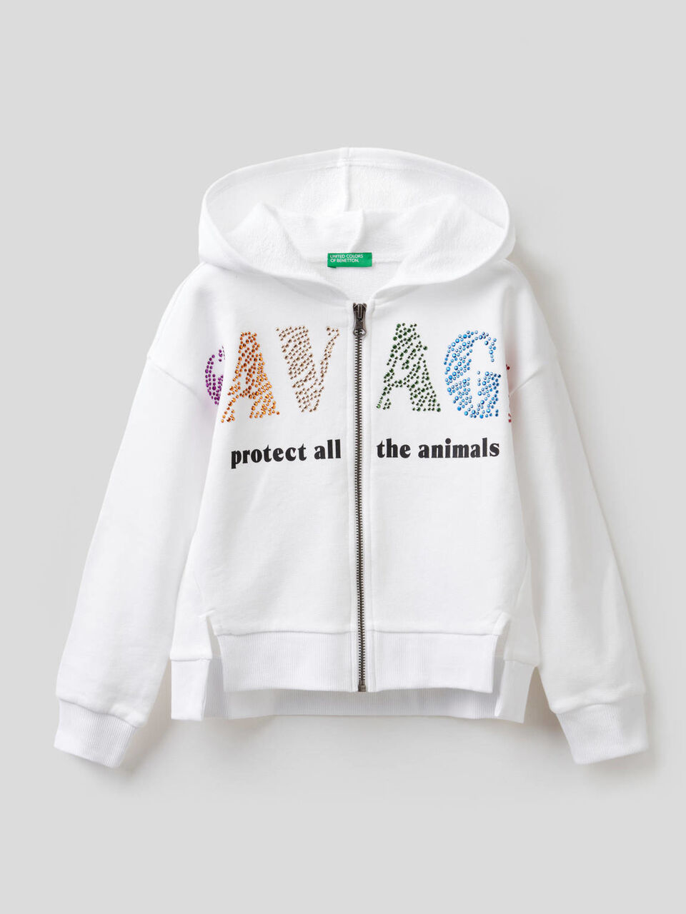 Sweatshirt with print and colorful studs image number 1