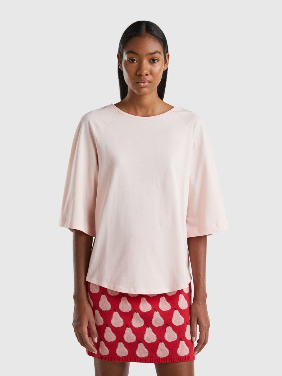 Er is een trend commentaar Habubu Women's Short Sleeve T-shirts New Collection 2023 | Benetton