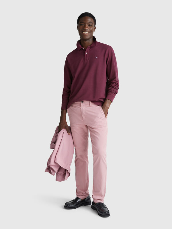 Long sleeve cotton polo  Men