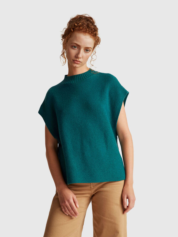 Turtleneck vest in wool blend Women