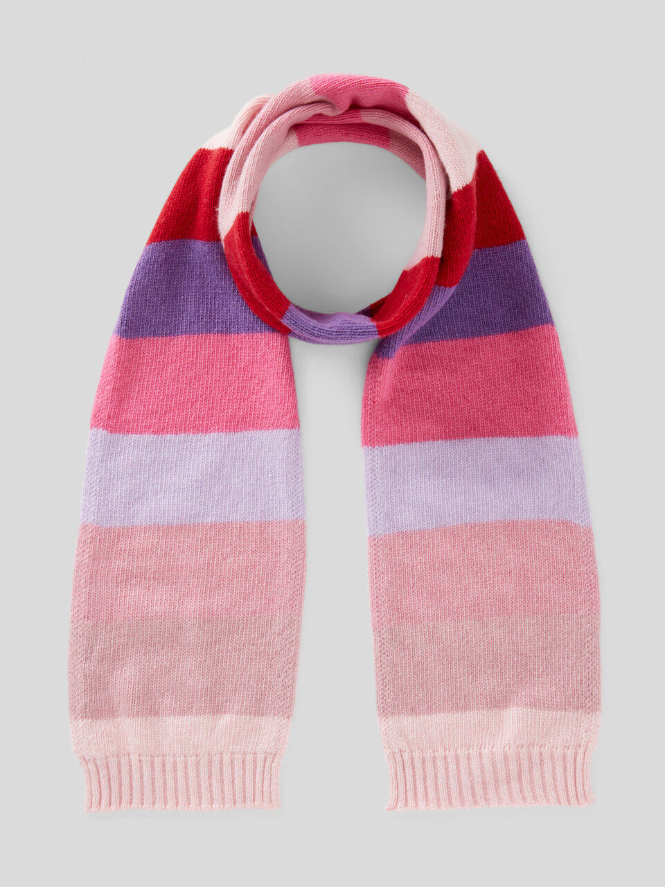Striped scarf in recycled wool blend