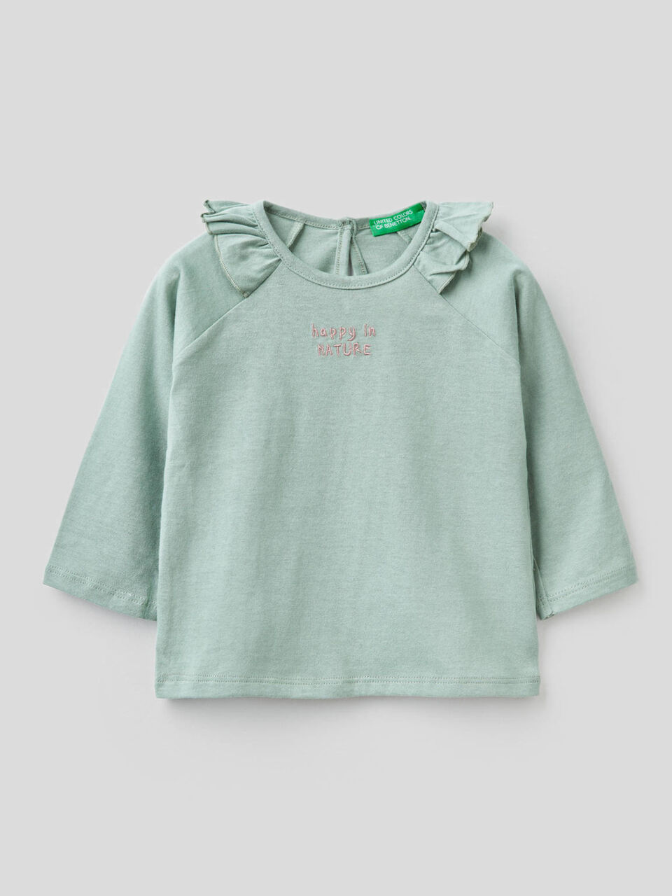 T-shirt with in organic cotton with ruffles image number 1