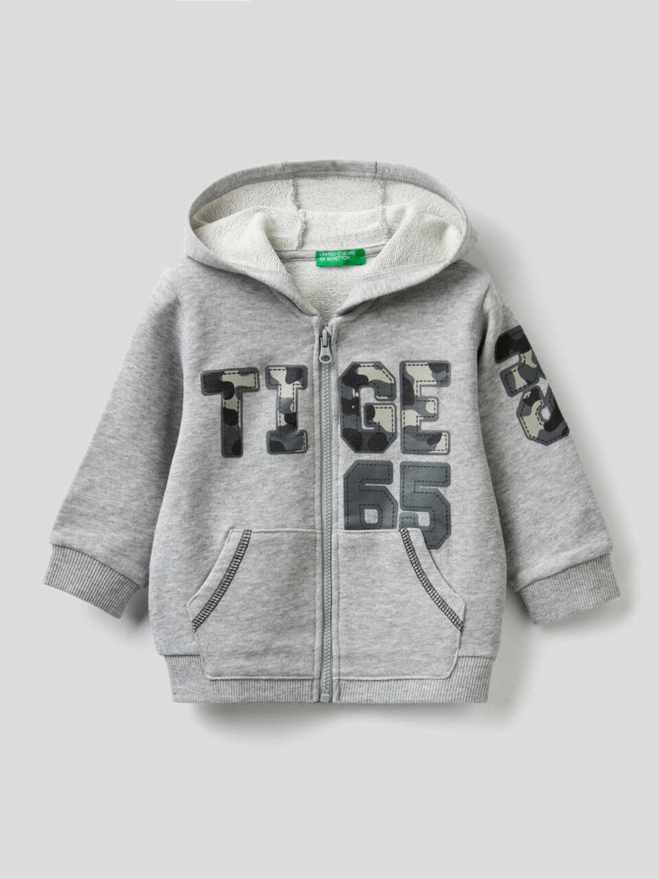 Zip-up hoodie in cotton image number 1