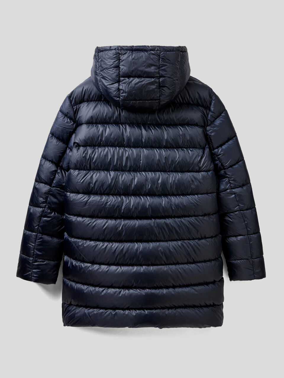 Long padded jacket in 3D wadding image number 2
