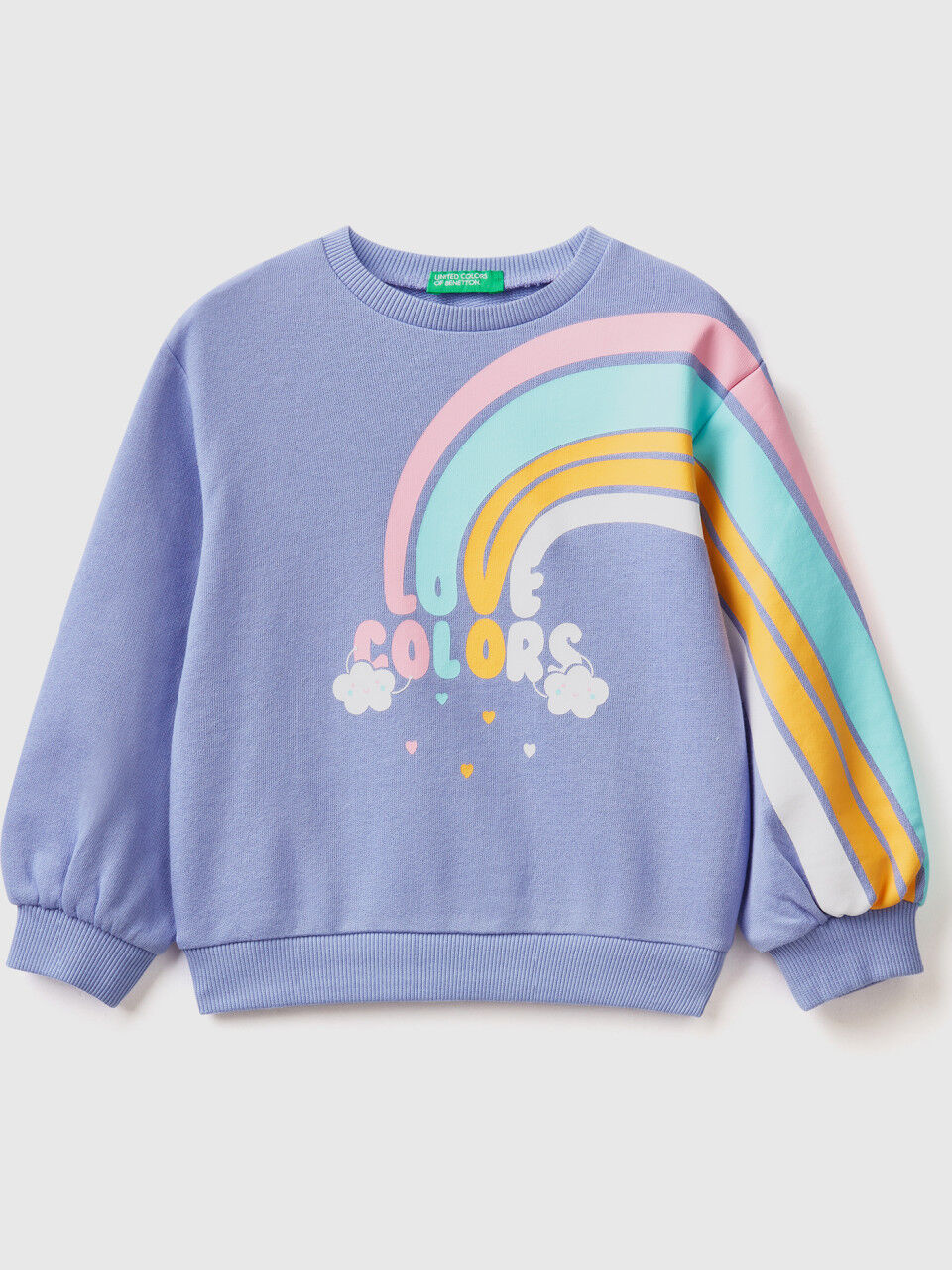 Pullover sweatshirt with rainbow print