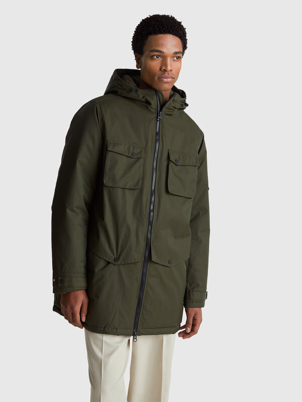 Padded parka in cotton and nylon Men