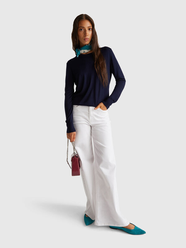 Long sleeve top in silk blend Women