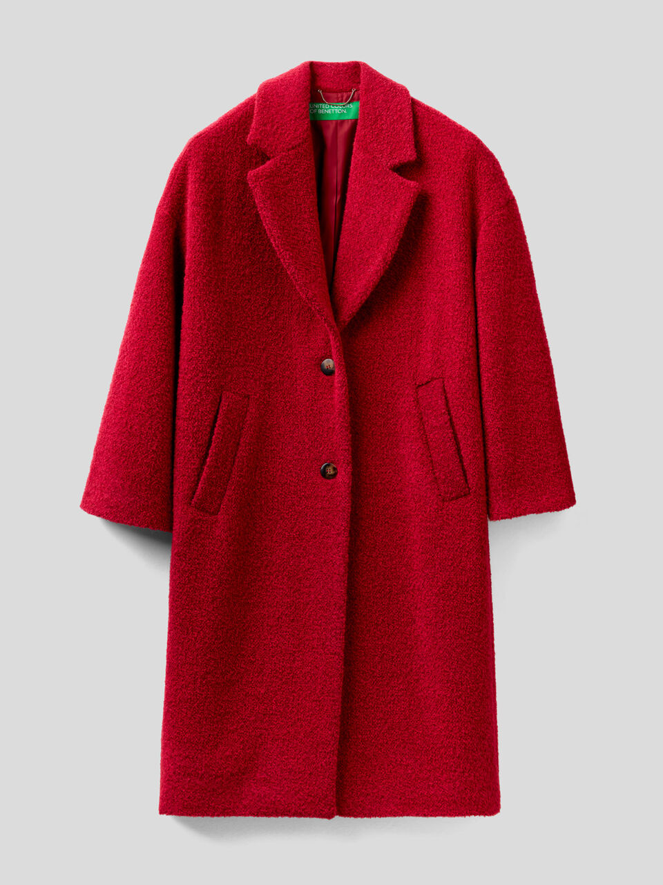 Long bouclé look coat image number 1