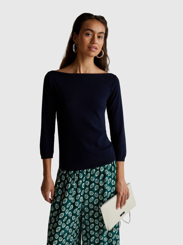 Boat neck sweater Women
