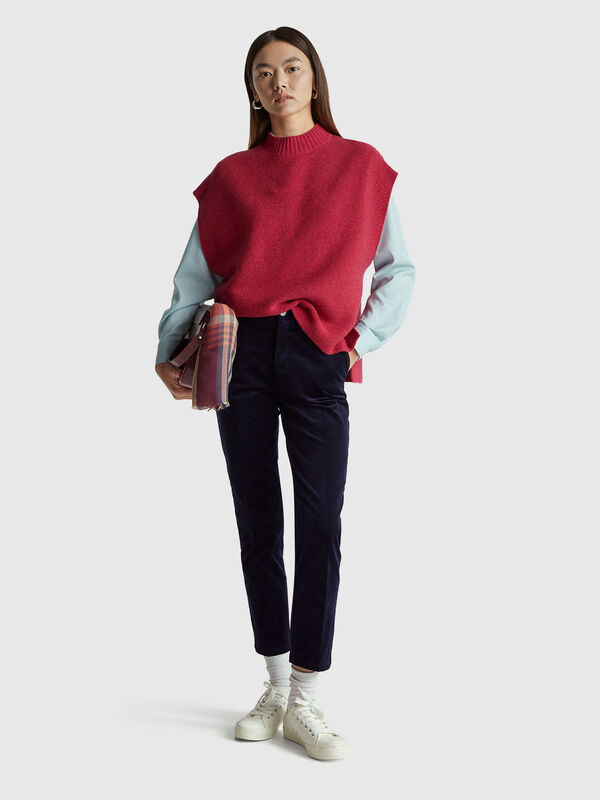 Turtleneck vest in wool blend Women