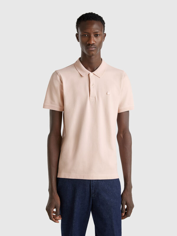 Powder pink slim fit polo Men