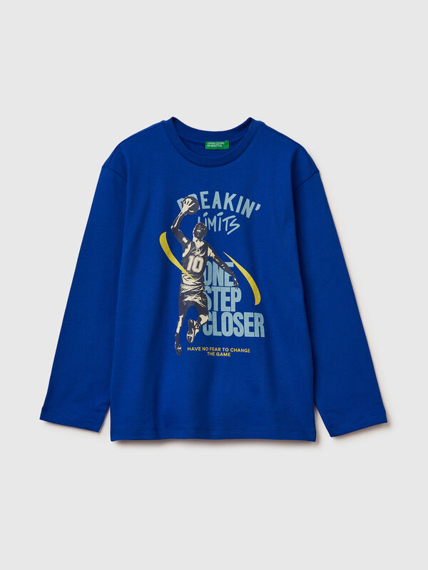 T-shirt in warm cotton with print Junior Boy