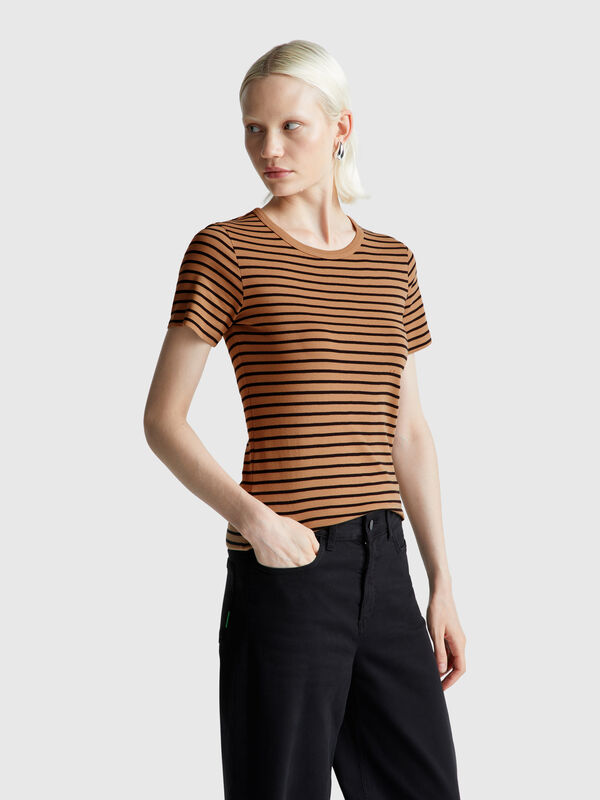 Crew neck striped t-shirt Women