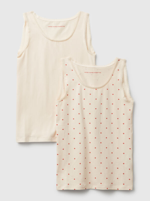 Two tank tops in stretch cotton Junior Girl