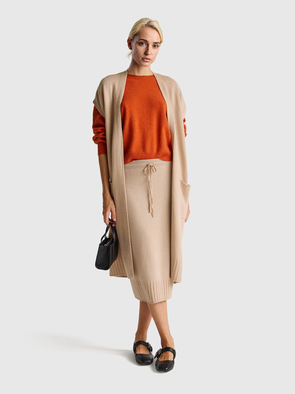 Cashmere blend midi skirt Women