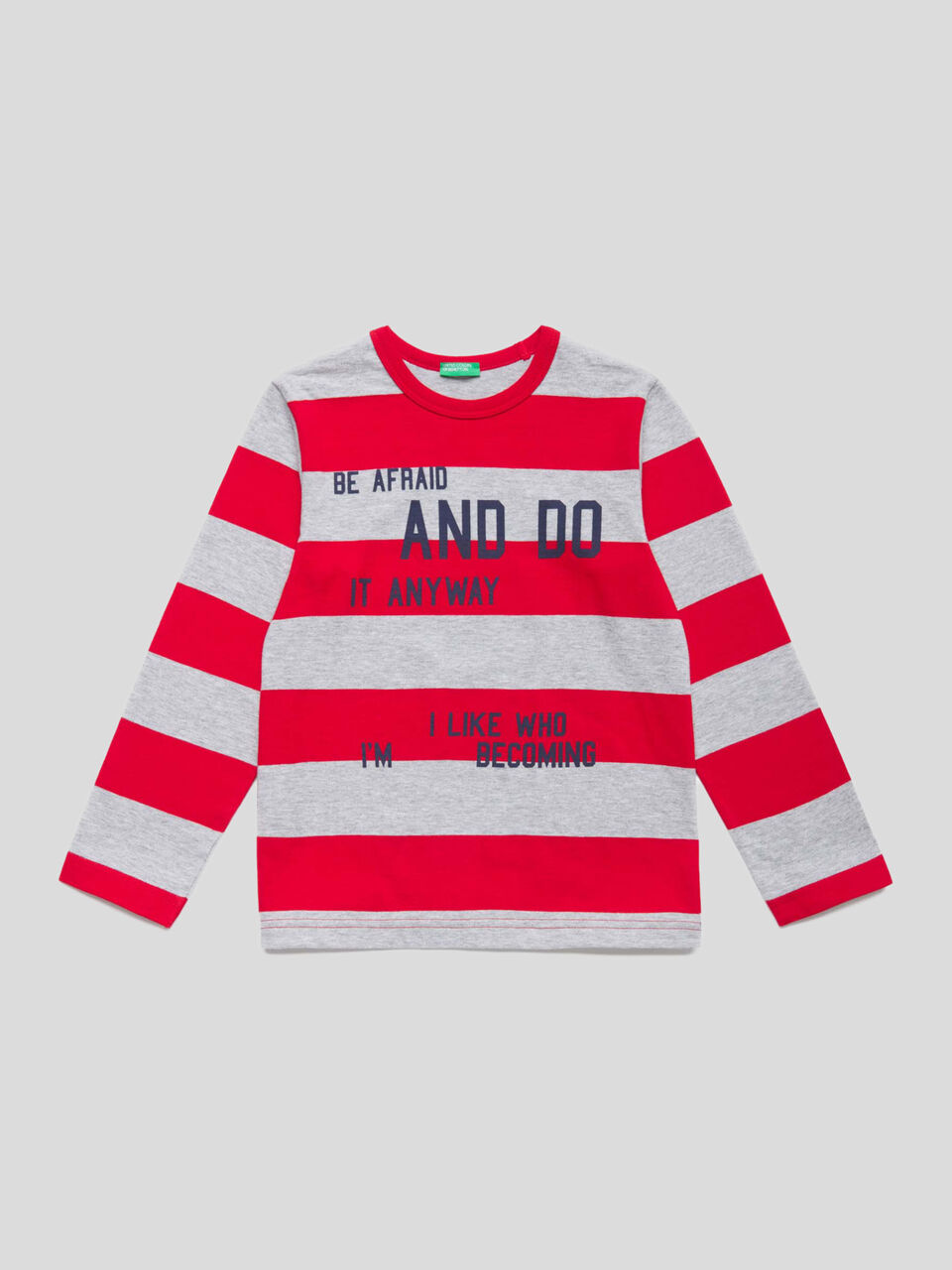 Striped t-shirt with writing image number 1
