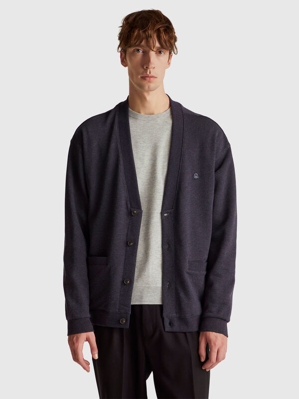 Relaxed fit sweat cardigan Men