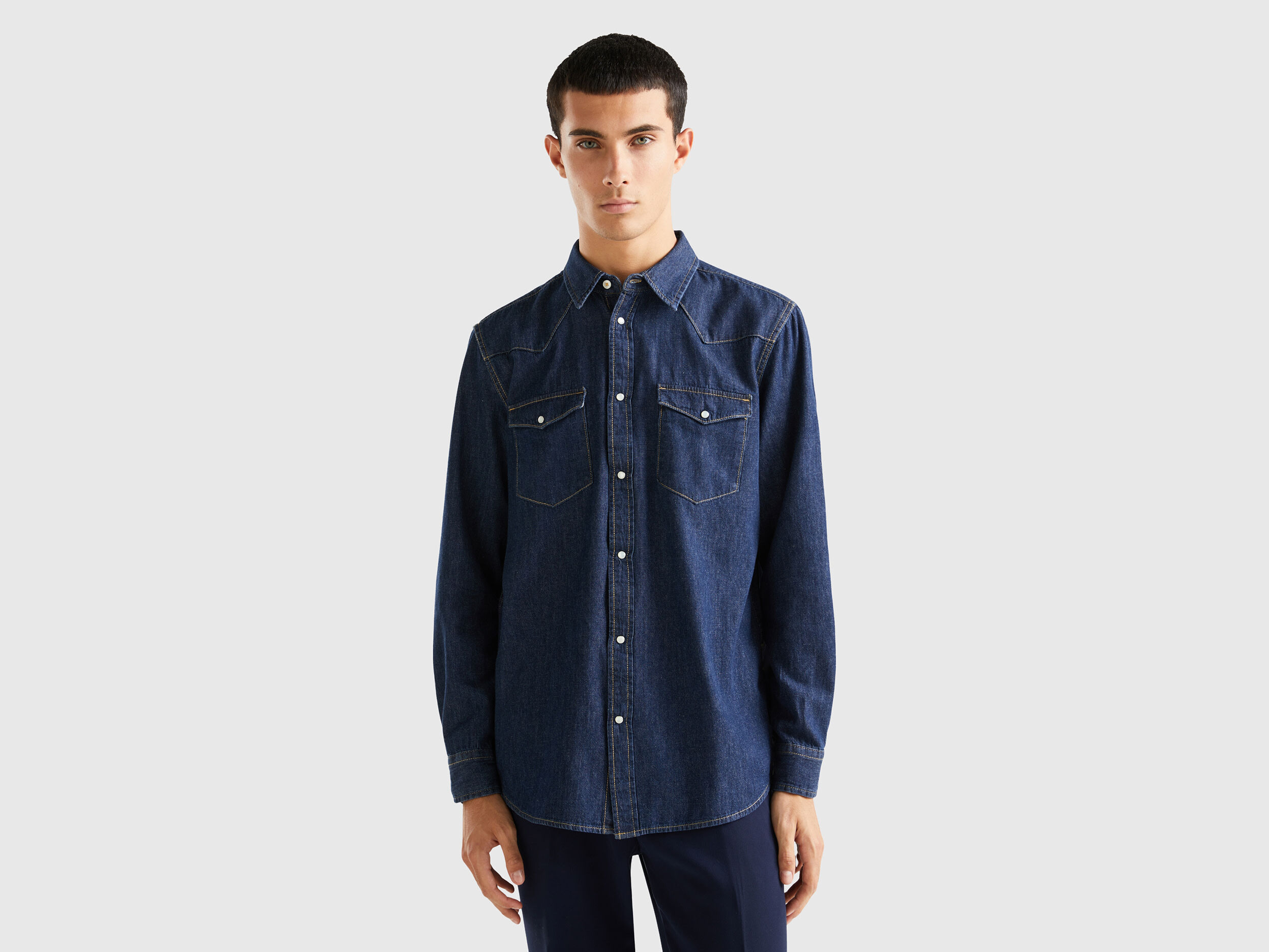 Dark denim cheap shirt mens