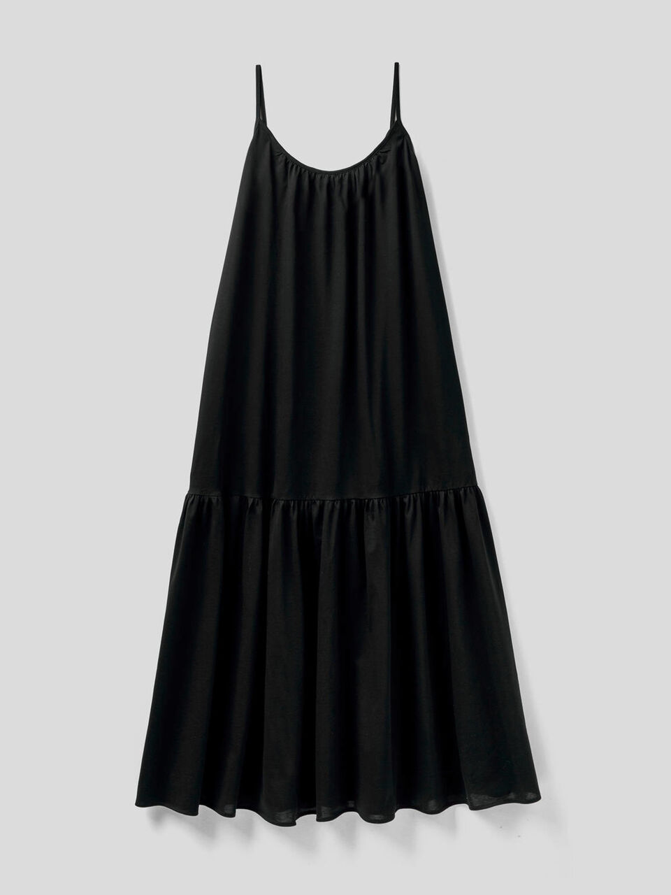 Maxi dress with shoulder straps in 100% cotton image number 1