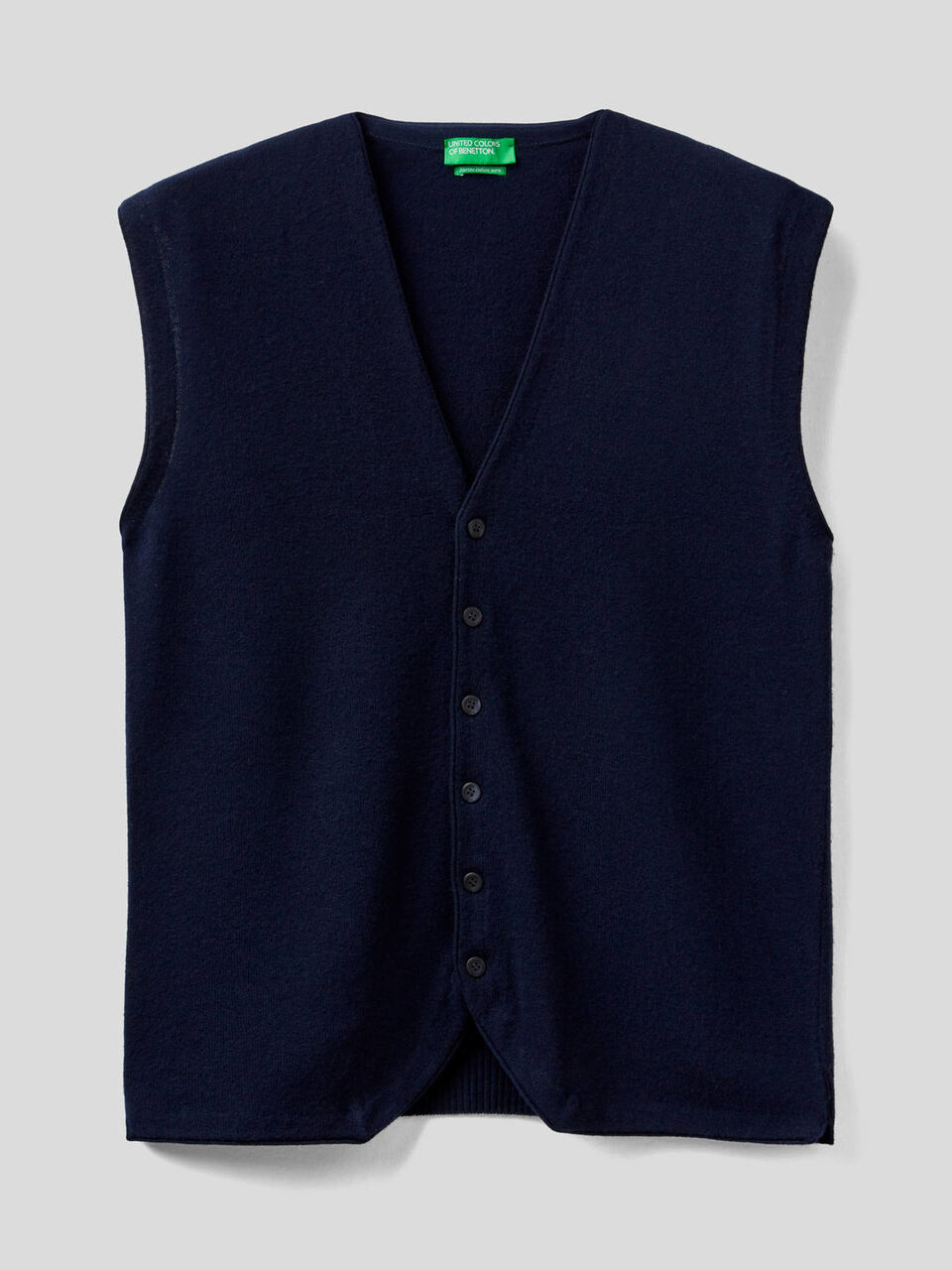 Vest in 100% Merino wool with buttons customizable image number 1