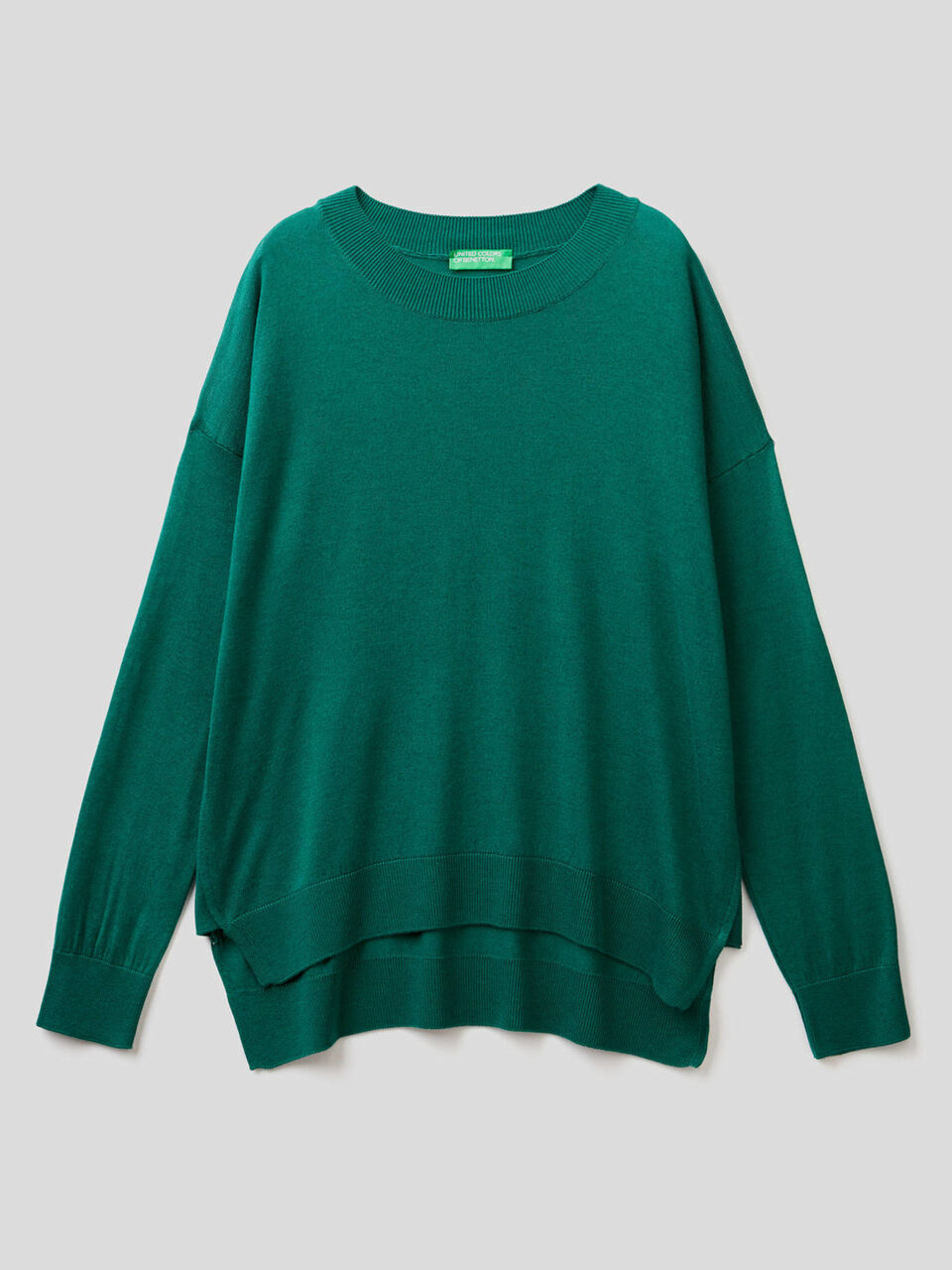 Relaxed fit sweater with slits image number 1