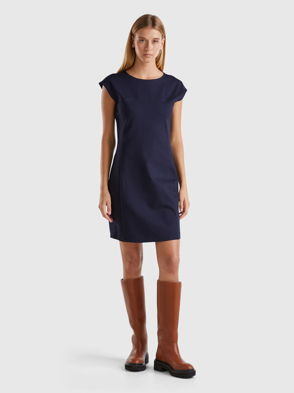 Slim fit dress in stretch viscose blend Women