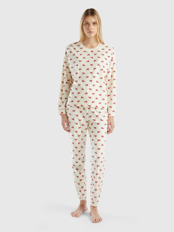 Chenille reindeer pyjamas