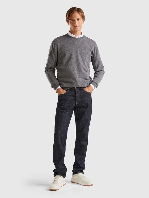 Dark gray sweater in pure cashmere Men