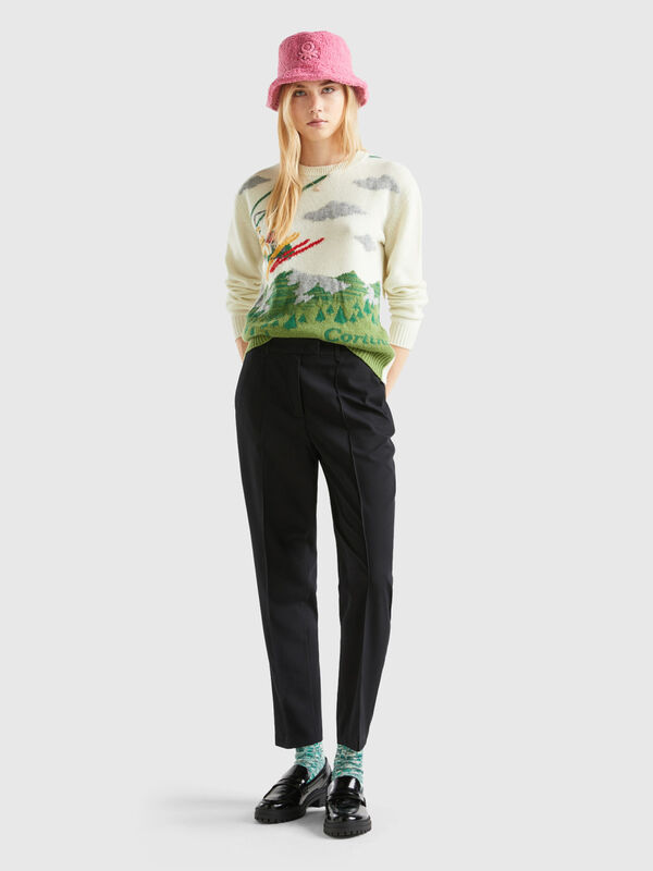 Printed Viscose Regular Fit Women's Joggers