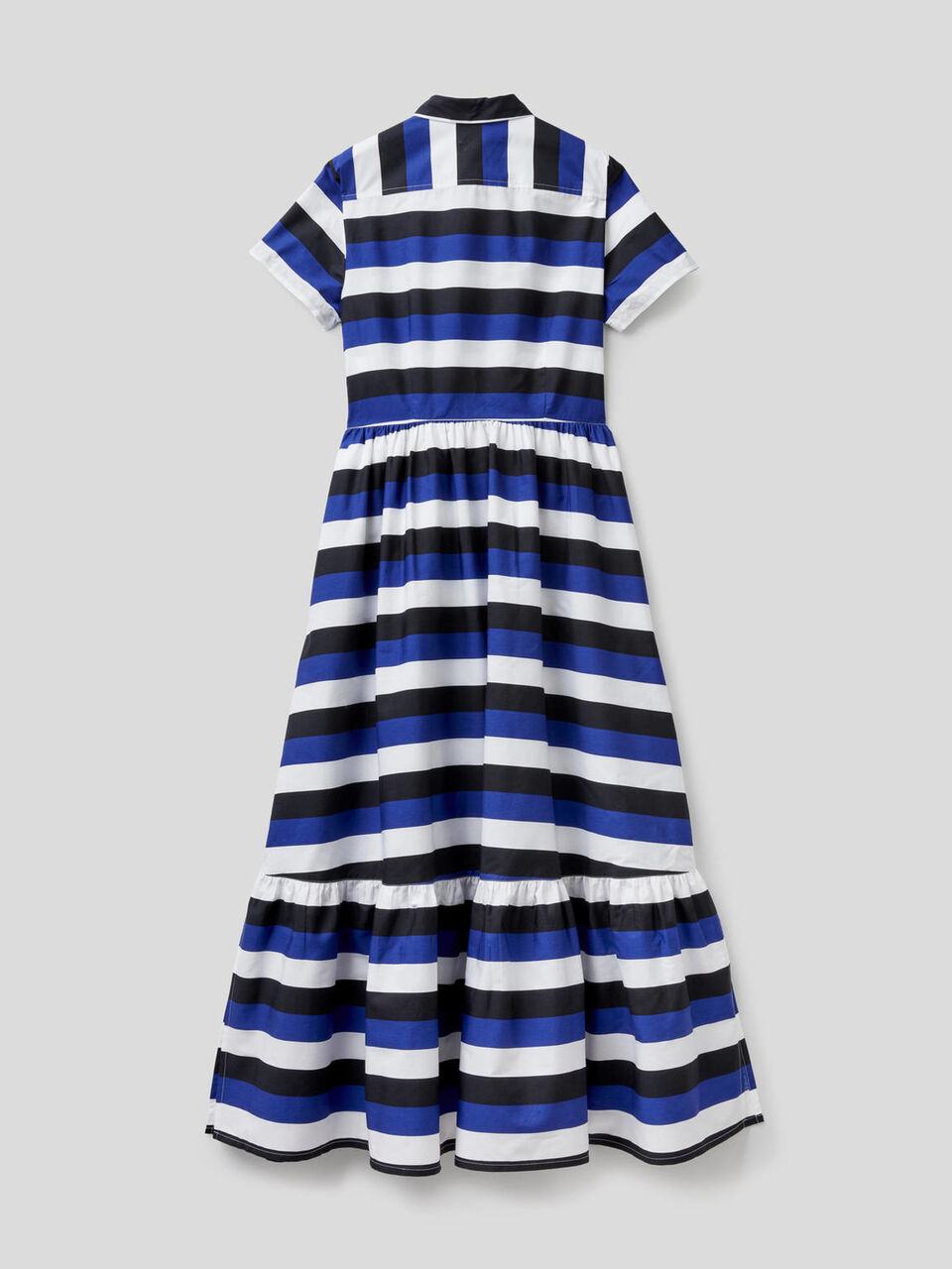 Striped long dress with frill at the bottom image number 2