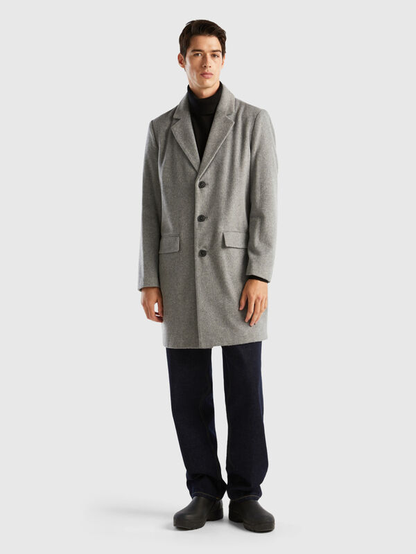 Lined coat in wool blend