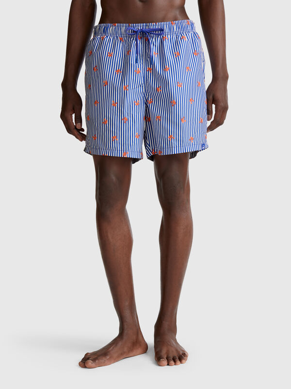 Patterned swim trunks in nylon Men