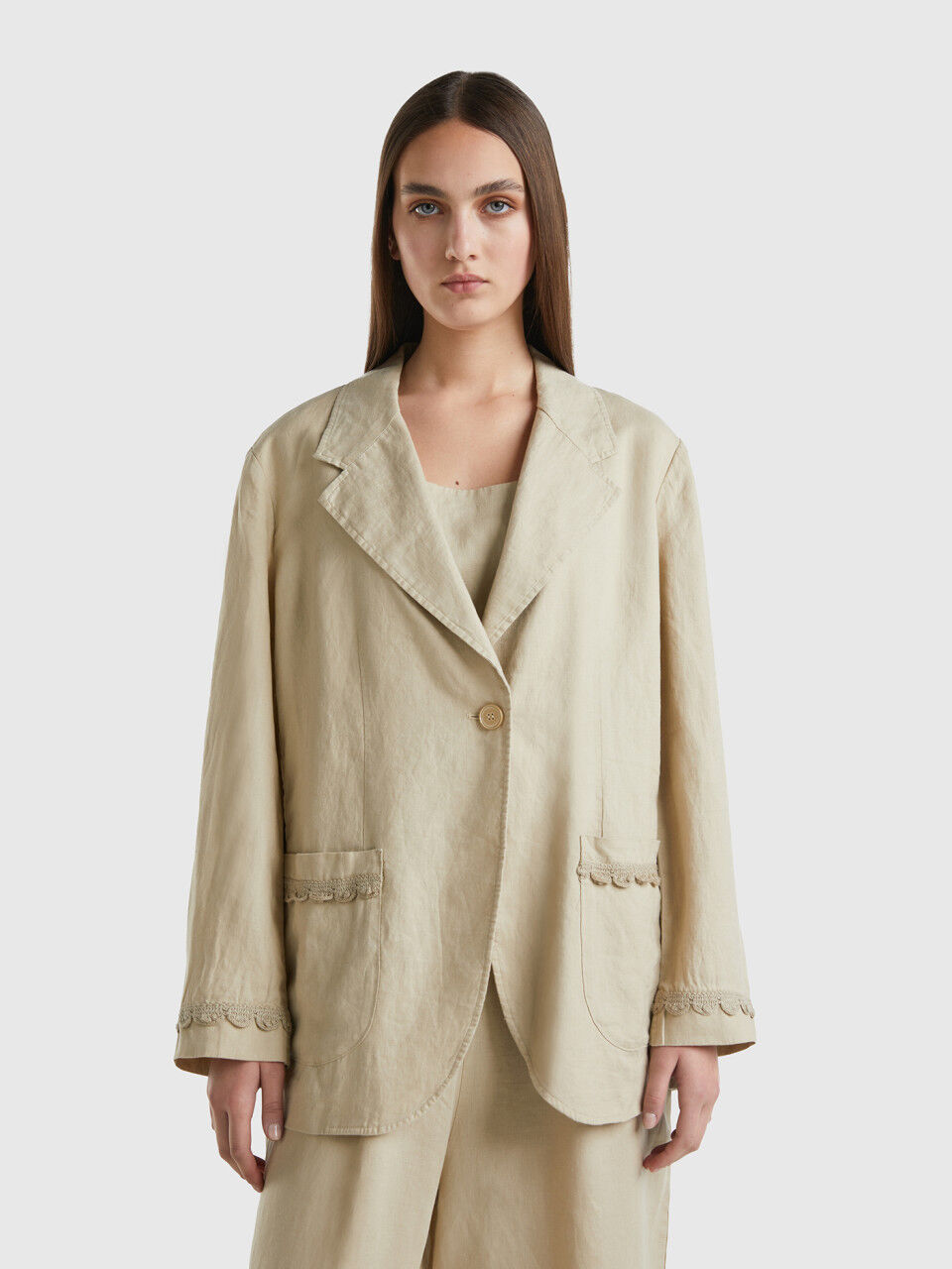 Unlined pure linen blazer